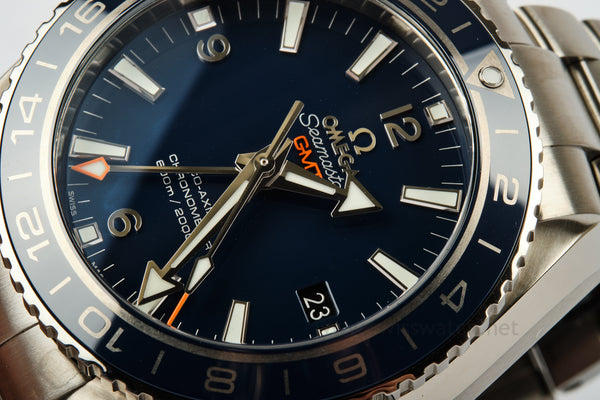 Omega Seamaster Planet Ocean TITANIUM GMT 600 Co-Axial Complete Set 2022