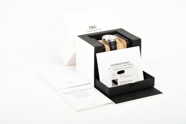 IWC Portuguese Automatic IW500715 FACTORY WARRANTY TO COMPLETE SET MAY 2029 SILVER DIAL