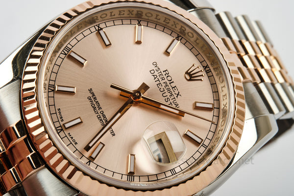 Rolex Datejust 36 116231 EVEROSE - HIDDEN CLASP - PINK DIAL + BOX / WARRANTY PAPER JAN 2006