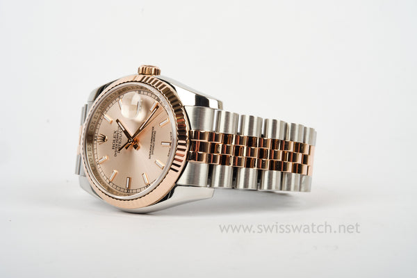 Rolex Datejust 36 116231 EVEROSE - HIDDEN CLASP - PINK DIAL + BOX / WARRANTY PAPER JAN 2006