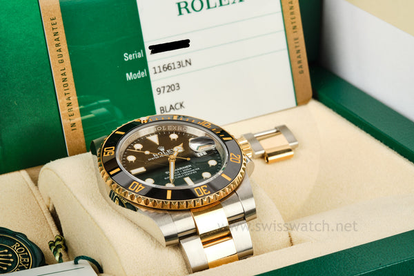 ROLEX 116613LN Submariner Date 18K/SS UNPOLISHED COMPLETE SET 06-2018