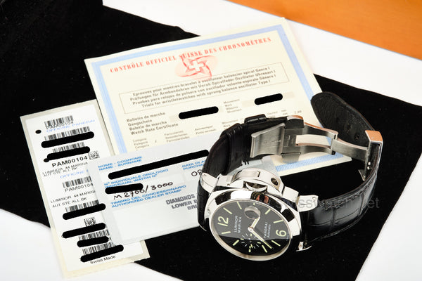 Panerai Luminor Marina Automatic PAM 00104 COMPLETE SET AUGUST 2011