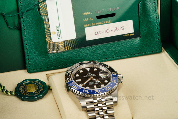ROLEX GMT MASTER II BATGIRL 126710BLNR COMPLETE UNWORN STICKERED 2025