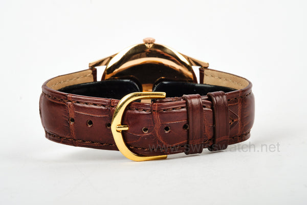 UNIVERSAL GENEVE VINTAGE 37mm ROSE GOLD PYRAMID DIAL 1950's