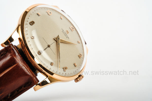 UNIVERSAL GENEVE VINTAGE 37mm ROSE GOLD PYRAMID DIAL 1950's
