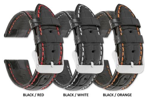 Debeer Alligator Grain with Contrast Stitching Watch Band
