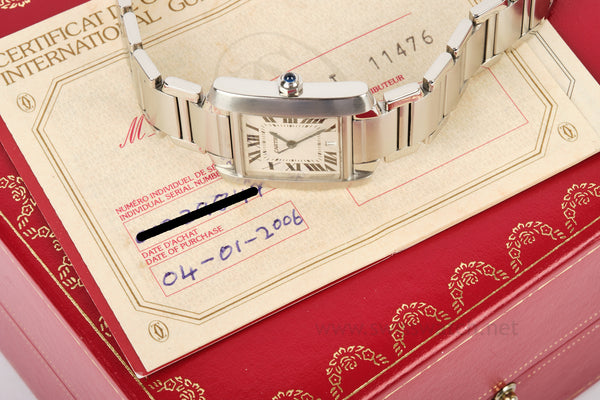 Cartier Tank Française 2302 COMPLETE SET APRIL 2006