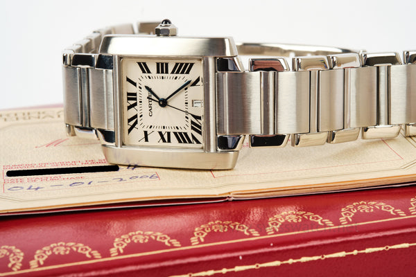 Cartier Tank Française 2302 COMPLETE SET APRIL 2006