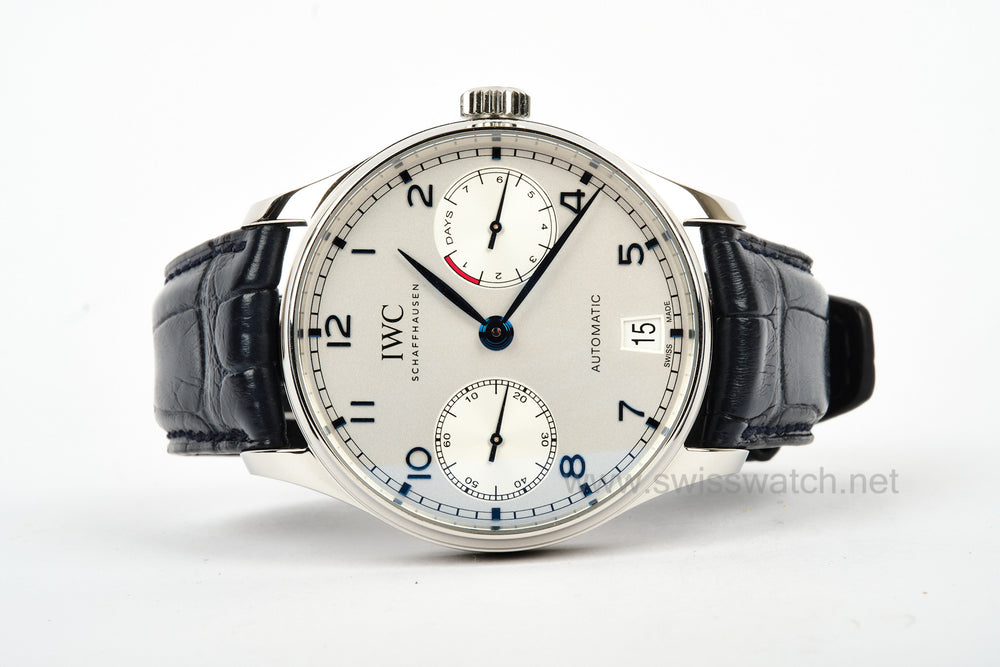 IWC Portuguese Automatic IW500715 FACTORY WARRANTY TO COMPLETE SET MAY 2029 SILVER DIAL