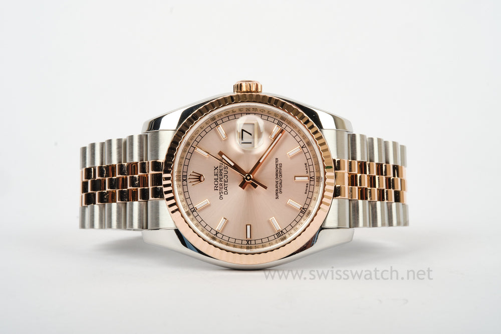 Rolex Datejust 36 116231 EVEROSE - HIDDEN CLASP - PINK DIAL + BOX / WARRANTY PAPER JAN 2006