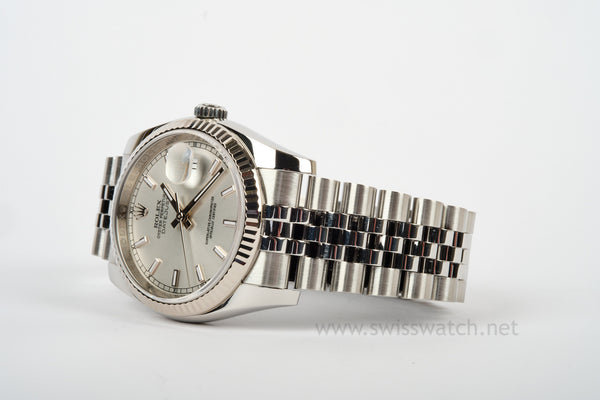 Rolex Datejust 36 Silver Dial Hidden Clasp 116234 COMPETE SET 04-2016