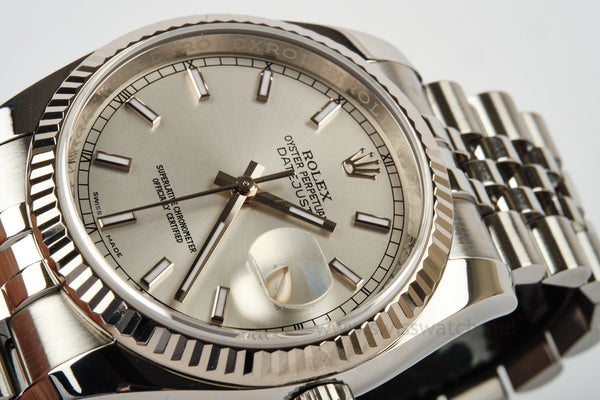 Rolex Datejust 36 Silver Dial Hidden Clasp 116234 COMPETE SET 04-2016