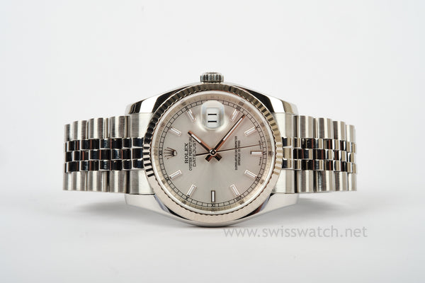 Rolex Datejust 36 Silver Dial Hidden Clasp 116234 COMPETE SET 04-2016