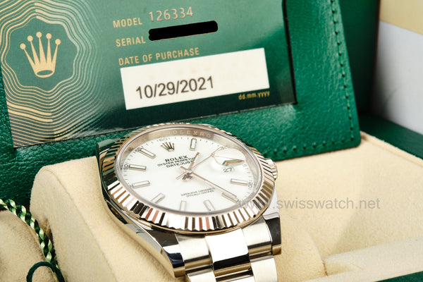 126334 WHITE DIAL OYSTER - COMPLETE SET OCTOBER 2021