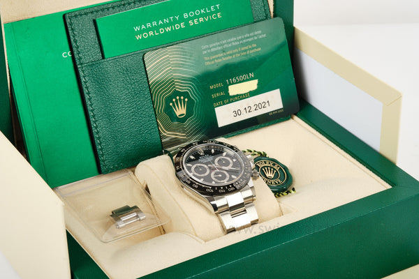 ROLEX DAYTONA 116500LN - Black Dial COMPLETE SET DECEMBER 2021