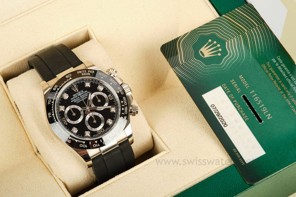 ROLEX 18K White Gold COSMOGRAPH DAYTONA 116519LN - Complete Set JULY 2020
