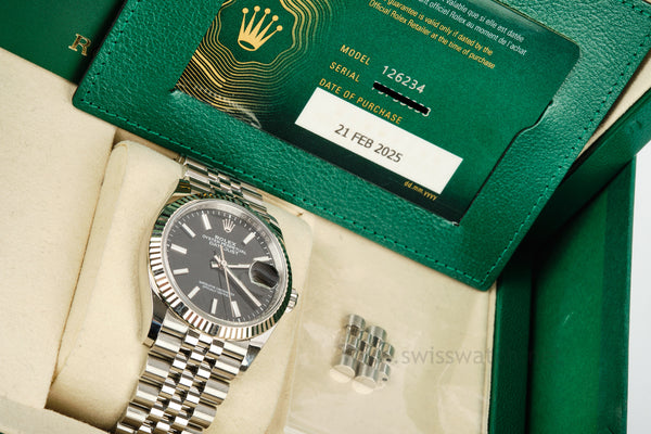 Rolex Datejust 36 Black Dial 126234 COMPLETE SET SEPT 2025