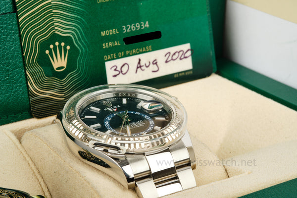 Rolex Sky-Dweller 326934 BLUE DIAL OYSTER COMPLETE SET AUGUST 2020