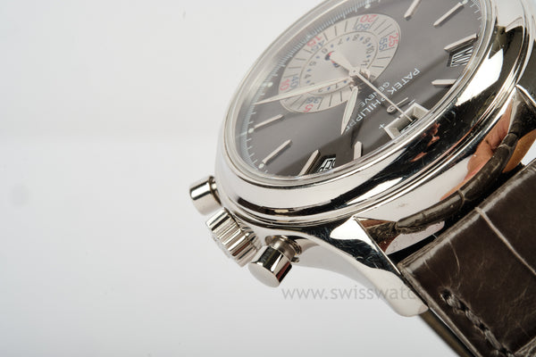 Patek Philippe Annual Calendar 5960P Chronograph Platinum | Anthracite Dial Complete Set 2008