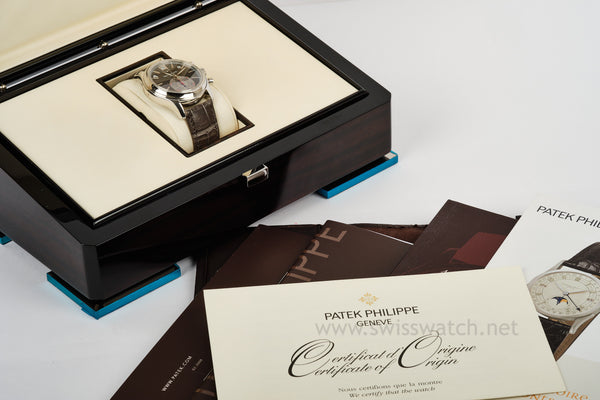 Patek Philippe Annual Calendar 5960P Chronograph Platinum | Anthracite Dial Complete Set 2008