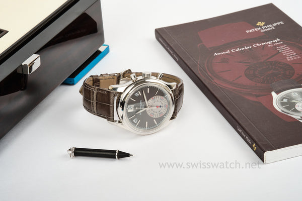 Patek Philippe Annual Calendar 5960P Chronograph Platinum | Anthracite Dial Complete Set 2008