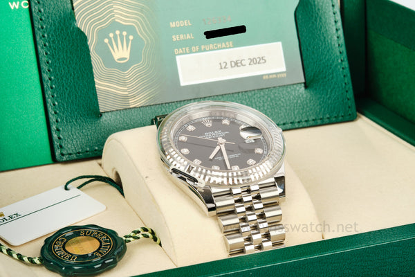 ROLEX Datejust 41 Diamond Dial 126334 UNWORN Complete Set 12-2025
