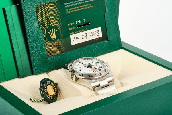 ROLEX Explorer II 226570 POLAR WHITE DIAL 42mm COMPLETE SET JULY 2023