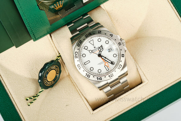 ROLEX Explorer II 226570 POLAR WHITE DIAL 42mm COMPLETE SET JULY 2023