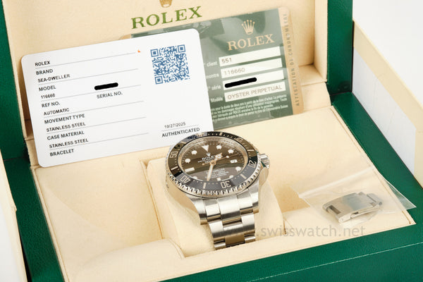 ROLEX DEEPSEA Sea-Dweller 116660 COMPLETE SET 2014