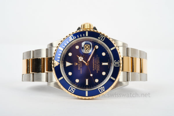 ROLEX Submariner DATE 16613 BLUESY "REHAUT" COMPLETE SET 09/2008