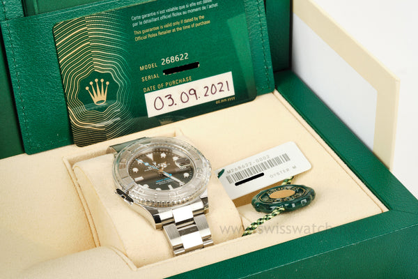 ROLEX YACHT-MASTER 268622 Platinum / Stainless COMPLETE SET SEPT 2021