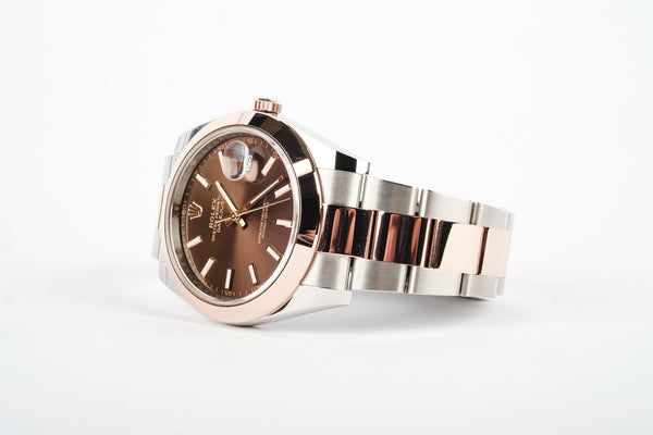 ROLEX Datejust 41 Chocolate Dial 126301 18K Rose Gold / Stainless Steel