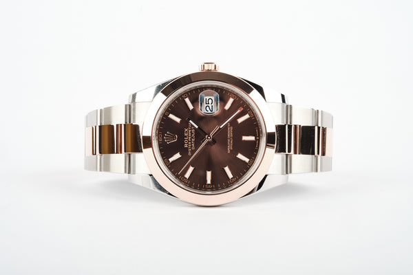 ROLEX Datejust 41 Chocolate Dial 126301 18K Rose Gold / Stainless Steel